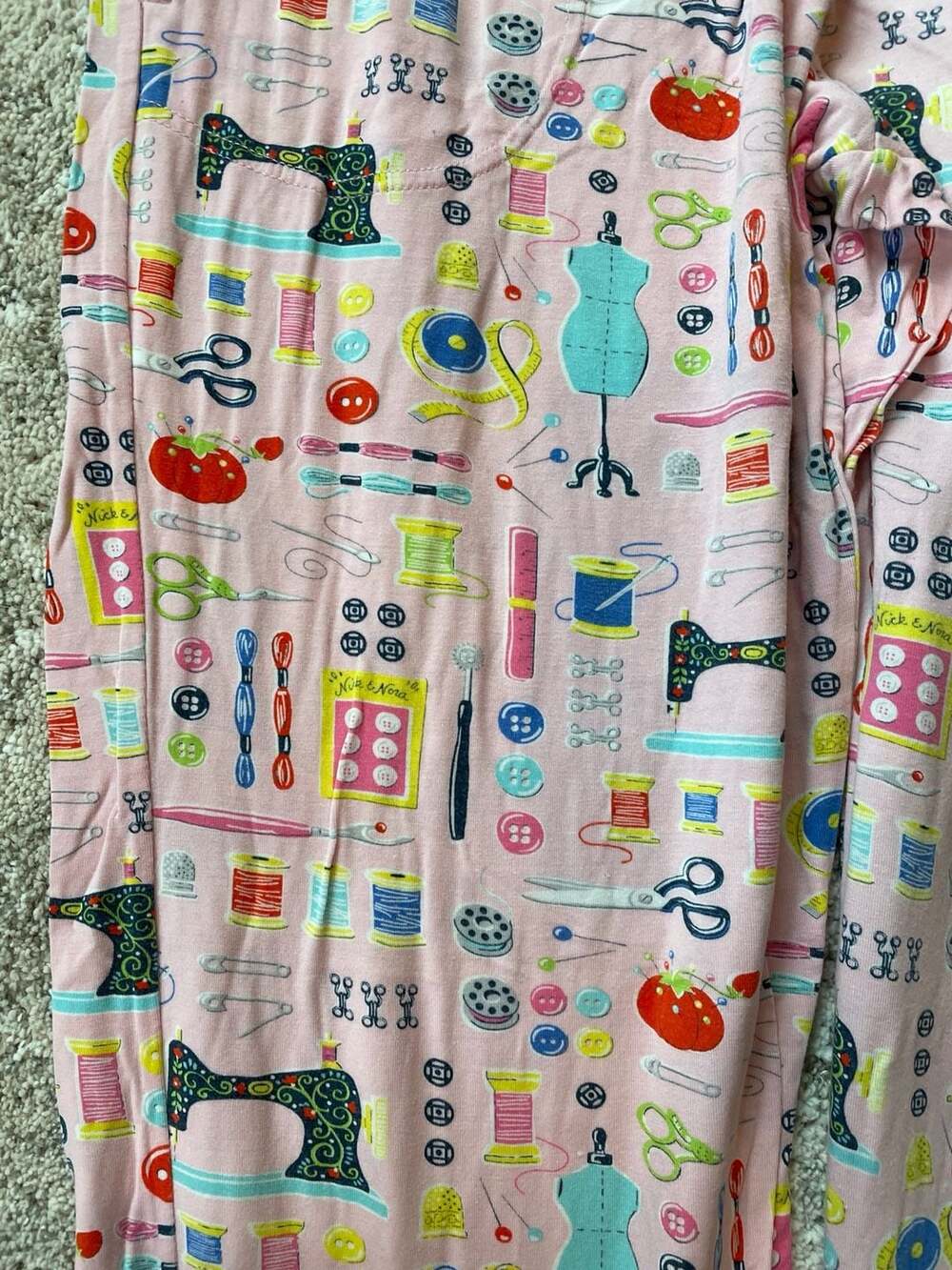 vtg nick & nora womens m modal pajama pants sewing theme - Picture 2 of 6
